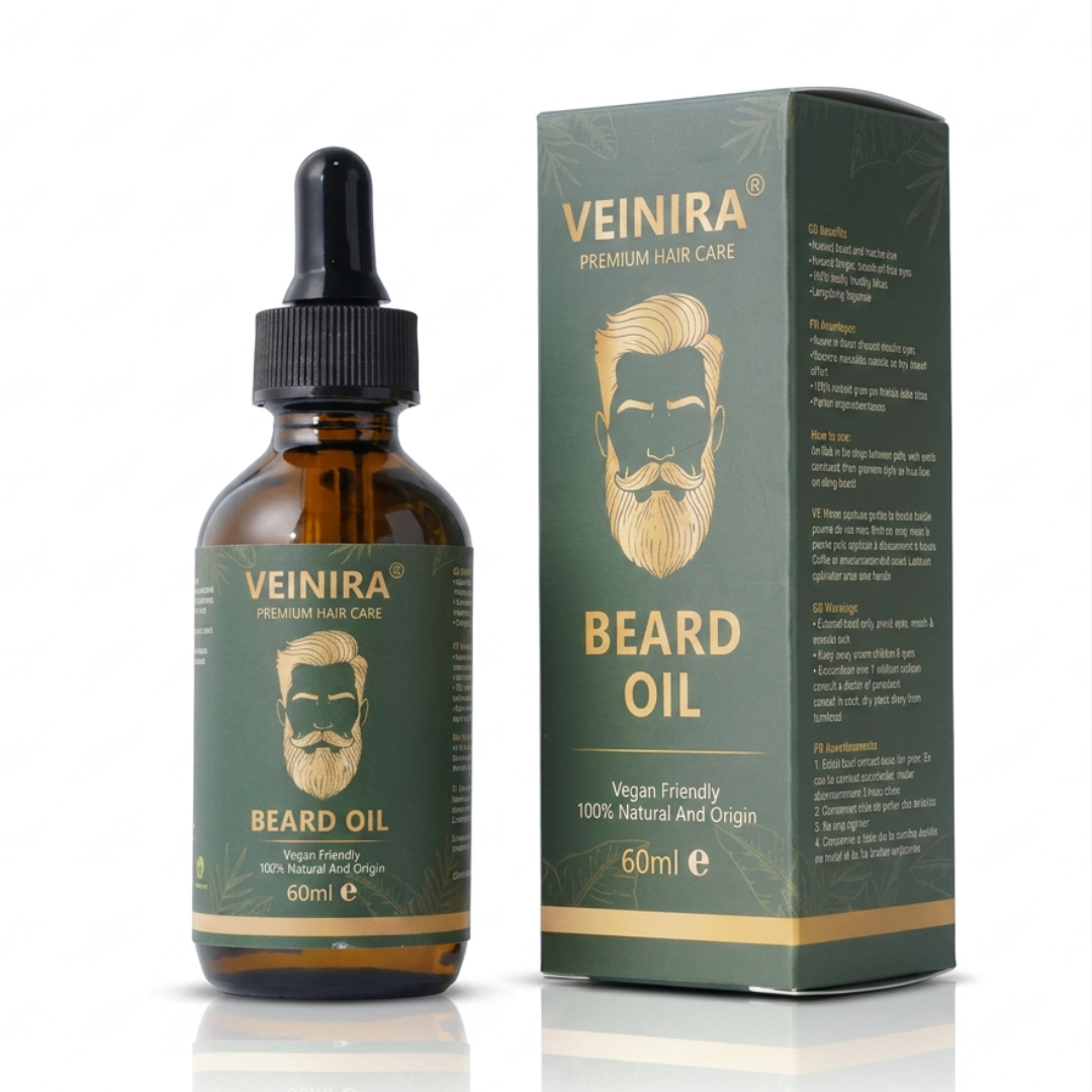 Veinira Beard Oil for Men 60ml – Vegan Friendly Natural Beard Care Oil